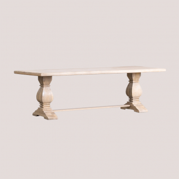 Mango Wood Rectangular Dining Table Sanzia (220x100cm) Light Mango Wood - Sklum