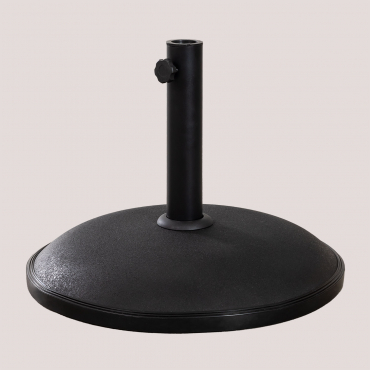 Round Umbrella Base Ø50 Cm In Concrete And Steel Zante Black - Sklum
