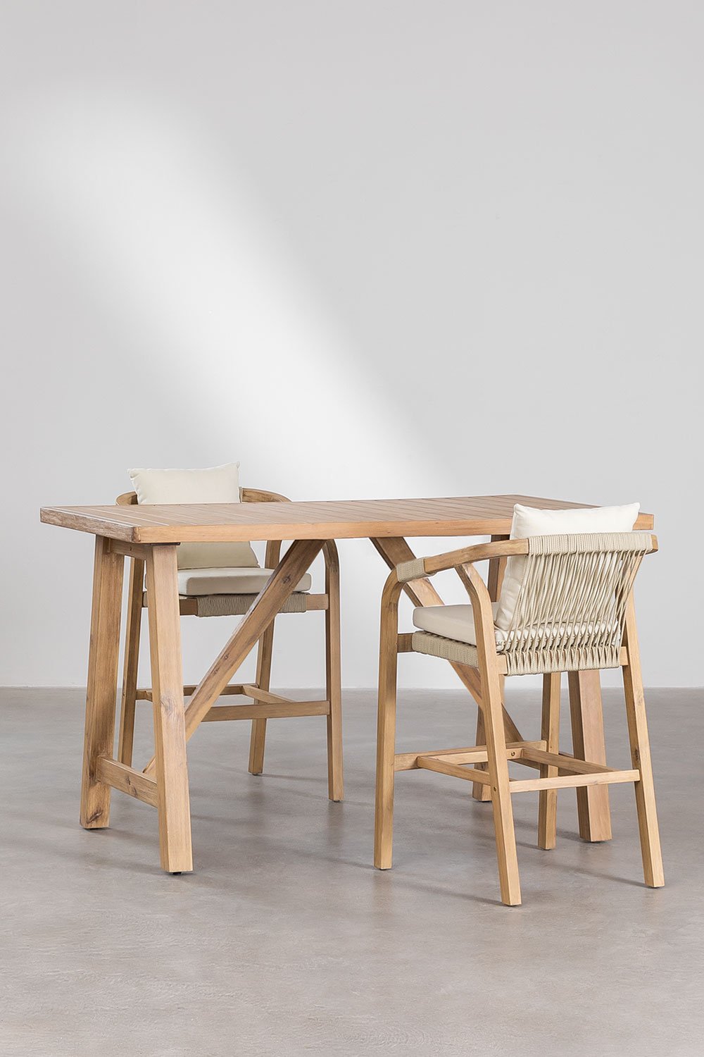 Rectangular Extendable Dining Table in Acacia Wood (200300x100 cm