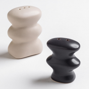 Salt & Pepper Shakers Gocker Grey Anthracite - Light Sand Brown - Sklum