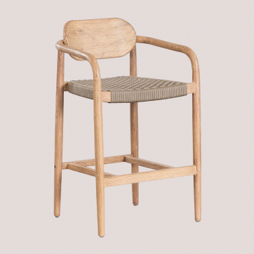 Wooden Garden High Stool (66.5 Cm) Naele Brown Wheat - Sklum