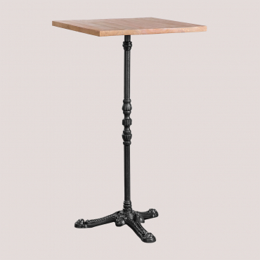 Azteca Square High Bar Table In Acacia Wood ↔︎ 60 Cm & Black - Sklum