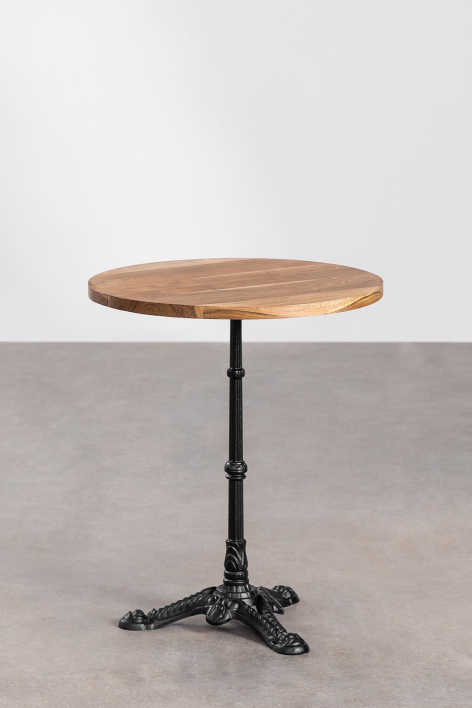 Azteca round acacia wood bar table - Ø60 cm