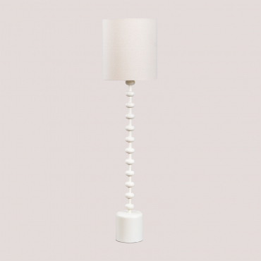 Alieta Linen Floor Lamp Gardenia White - Sklum