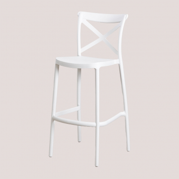 Pack Of 2 Otax High Stackable Garden Stools White & ↑75 Cm - Sklum