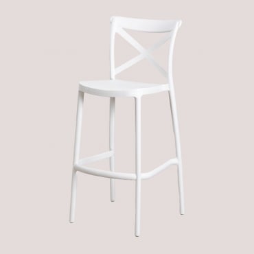 Pack Of 4 Otax High Stackable Garden Stools White & ↑75 Cm - Sklum
