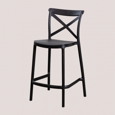 Pack Of 4 Otax Stackable High Garden Stools Black & ↑65 Cm - Sklum