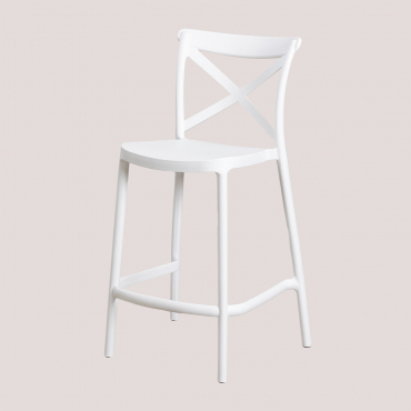 Pack Of 4 Stackable High Stools In Otax Polypropylene White & ↑65 Cm - Sklum
