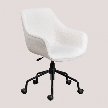 Lucy Chenille Desk Chair White - Sklum