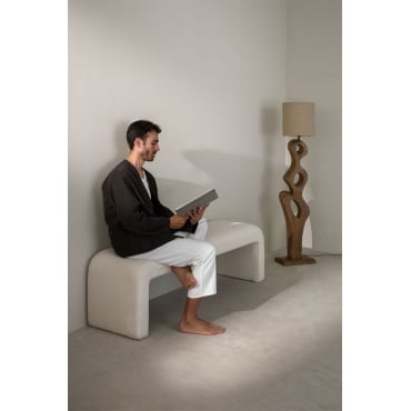 Tabouret Bas en Chenille Carlise - SKLUM