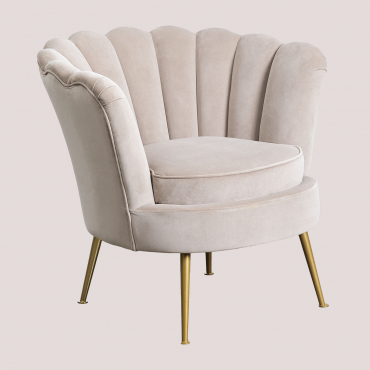 Morla Velvet Armchair Brown Wheat - Sklum