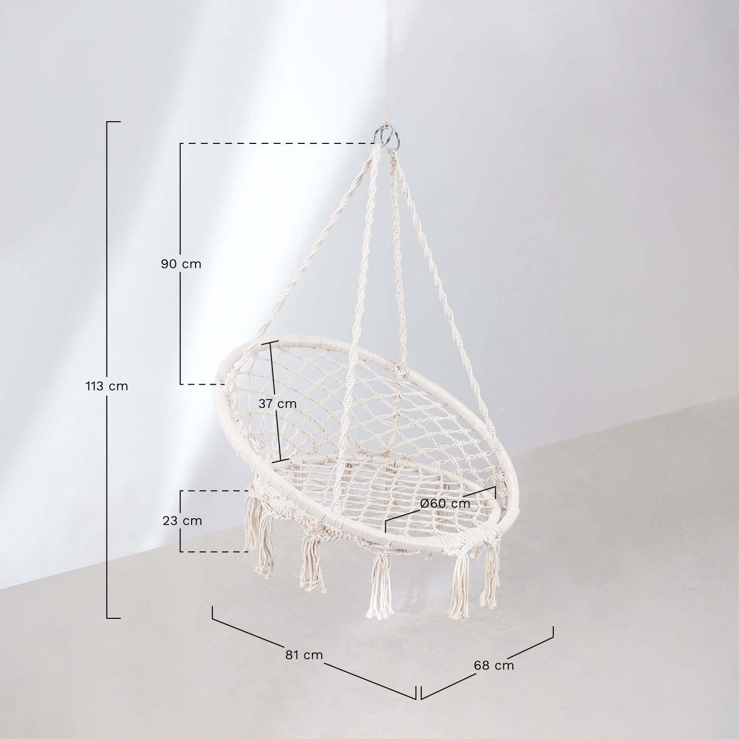 Bahli garden hanging chair, medidas
