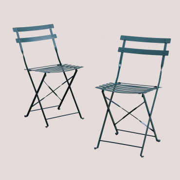 Pack Of 2 Folding Dining Chairs Sergey Jungle Green - Sklum