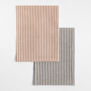 Set Of 2 Cotton Kitchen Towels Nelies Multicolor Classic - Sklum