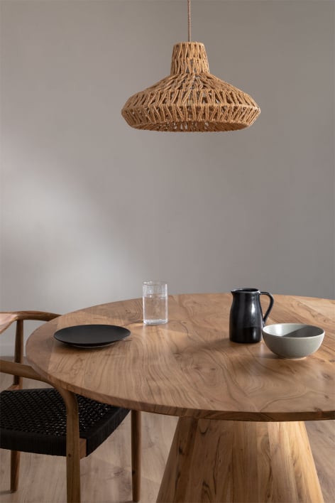 Maslany lamp shade in braided paper and iron