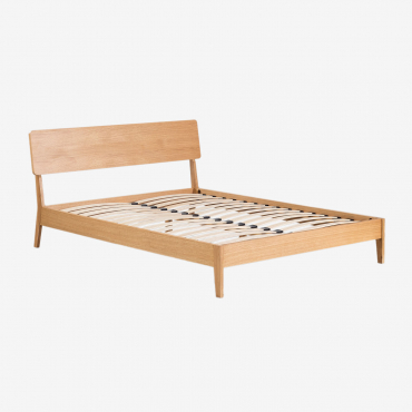 Wooden Bed Gellis Natural Wood & 150 X 200 Cm - Sklum