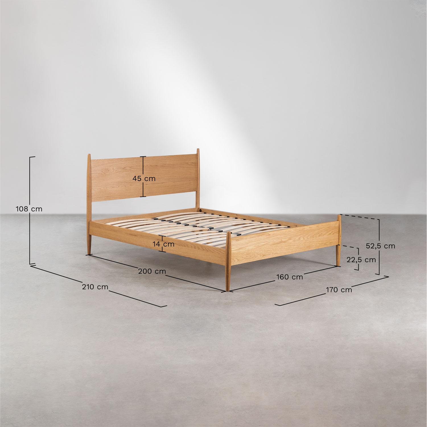 Wooden Bed Indira , medidas