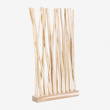 Teak Wood Screen Narel Brown Natural Wood - Sklum