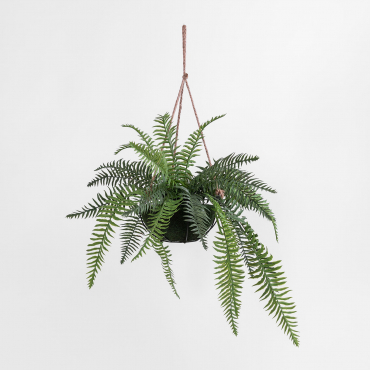 Decorative Artificial Hanging Fern Dark Green - Sklum