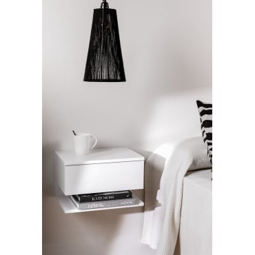 Black wall mounted on sale bedside table