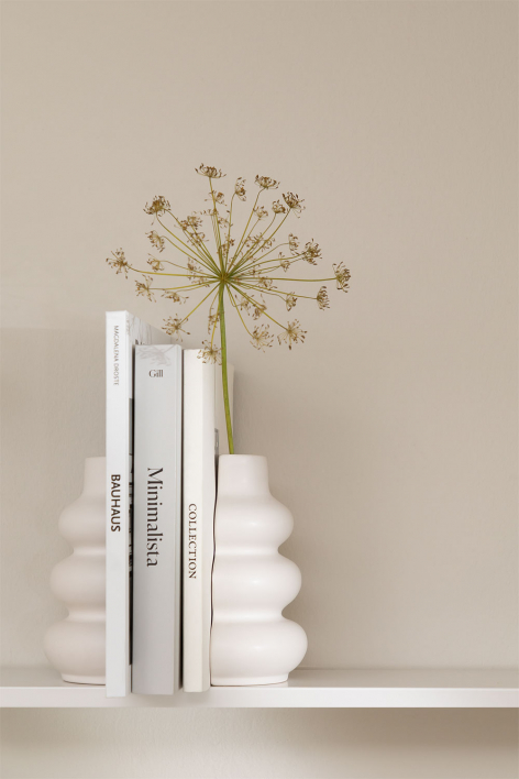 Crosby ceramic bookends - White