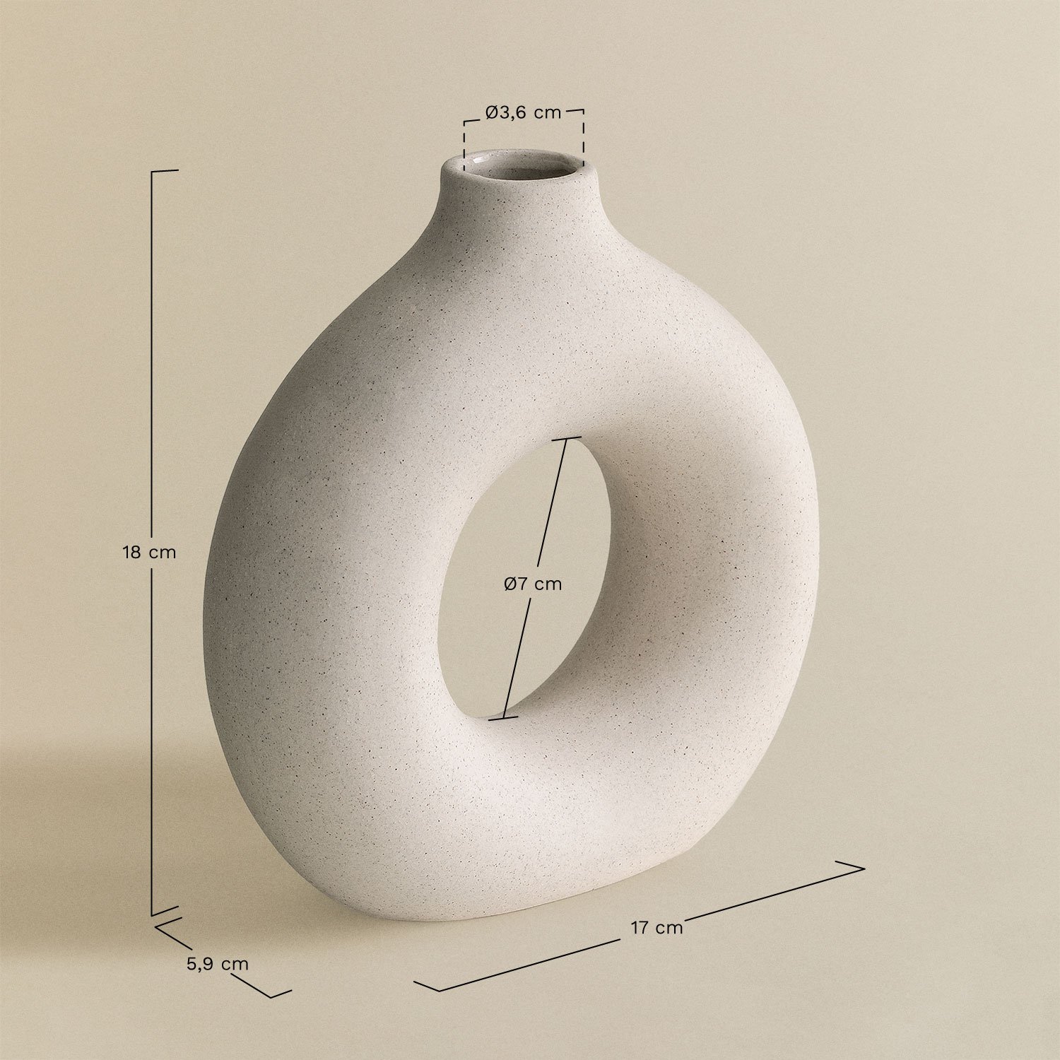 Ceramic Vase Dalita ↑18 cm, medidas