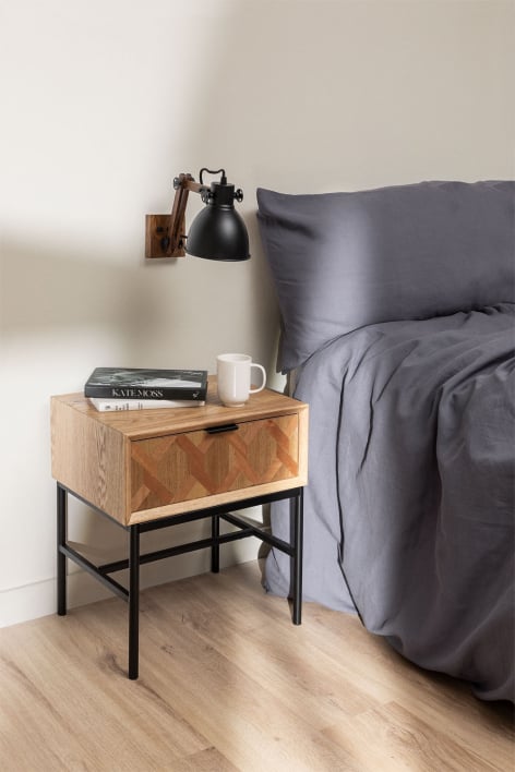 Gugh ashwood bedside table - Natural Wood