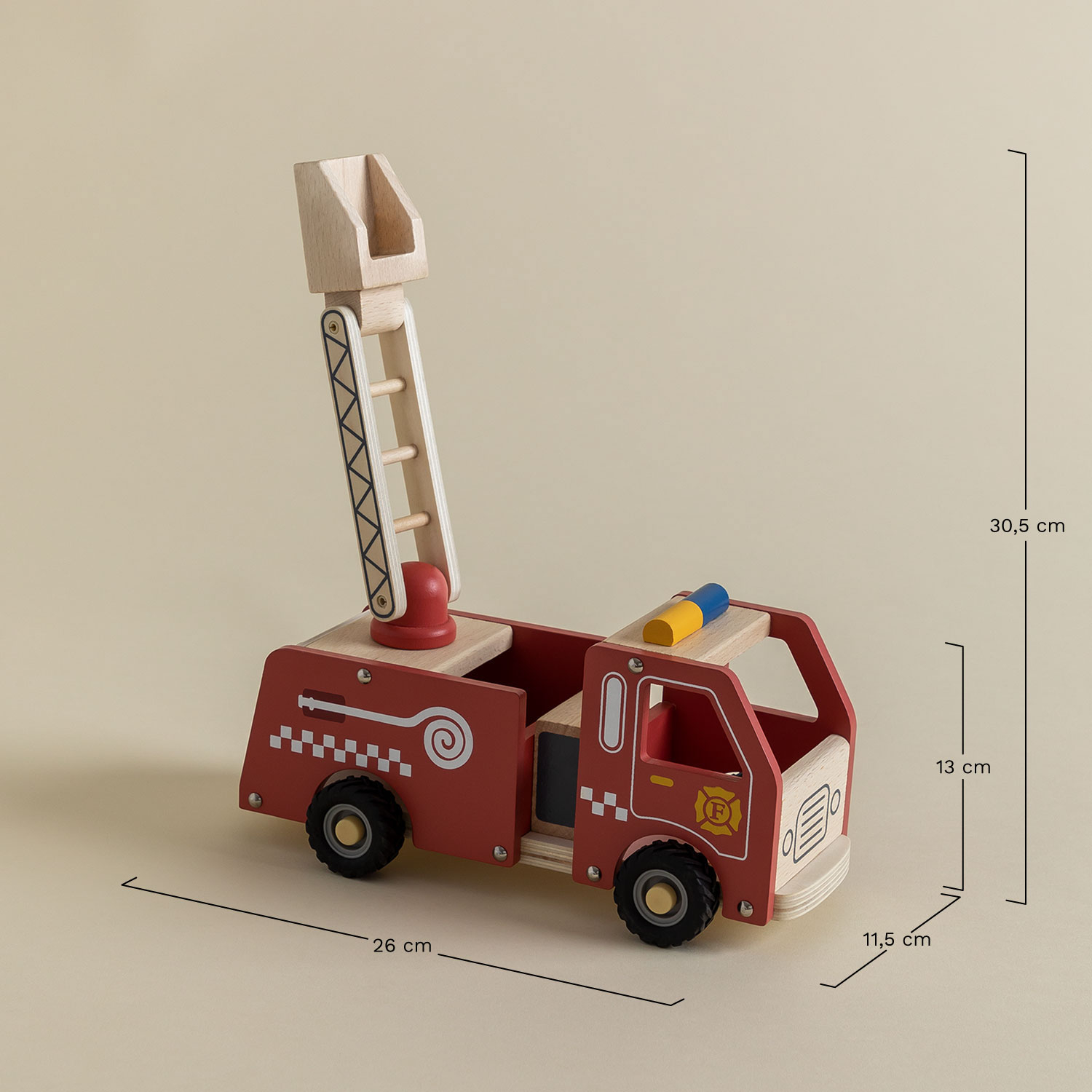 Kenan Kids Wooden Fire Truck, medidas