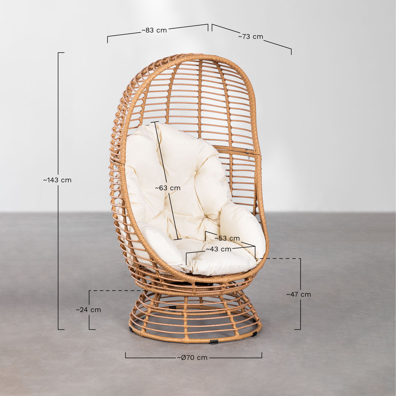 Rattan cocoon best sale