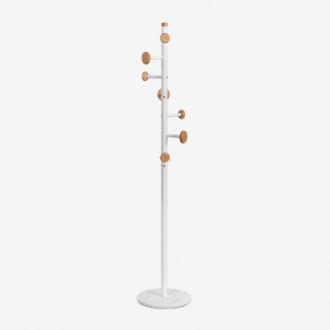 Tibalt Metal & Beech Wood Coat Hanger White - Sklum