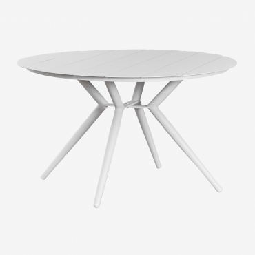 Valerie Round Aluminum Garden Table Gardenia White & Ø100 Cm - Sklum