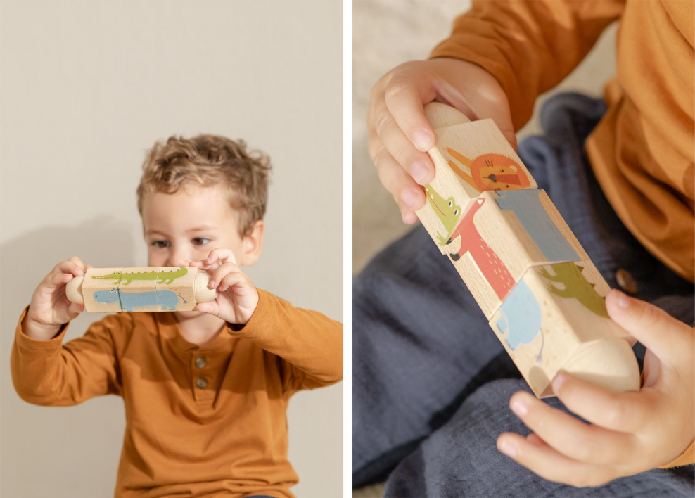 Rotating wooden puzzle with sound Rolet Kids