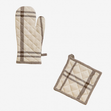 Ducase Oven Glove And Kitchen Towel Set Beige Cream - Sklum
