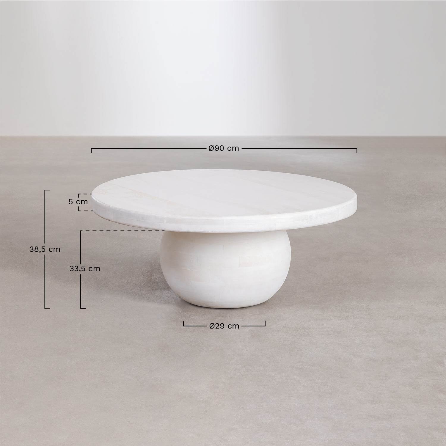 Mango Wooden Coffee Table Dalen, medidas