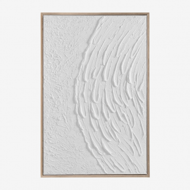 Severine Plaster Embossed Decorative Picture (60x90 Cm) White - Sklum