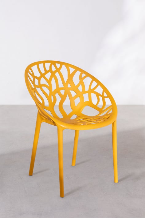 Pack of 2 Ores polypropylene stackable dining chairs - Mustard