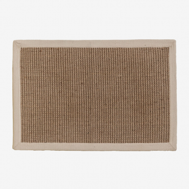 Rectangular Doormat 40x60 In Jute Gimendy Gardenia White - Sklum