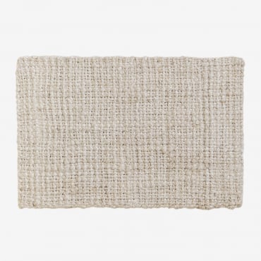 Rectangular Doormat 45x60 Cm In Bartagli Jute Beige Cream - Sklum