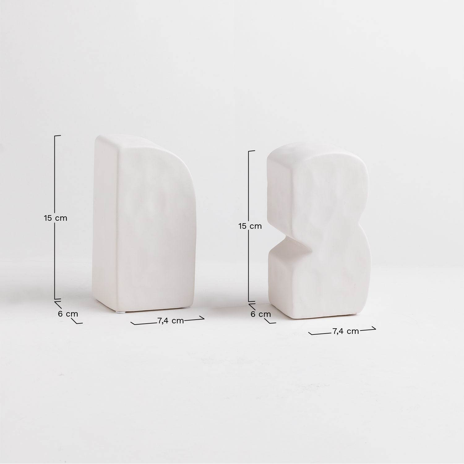 Set of 2 Adler cement bookends, medidas