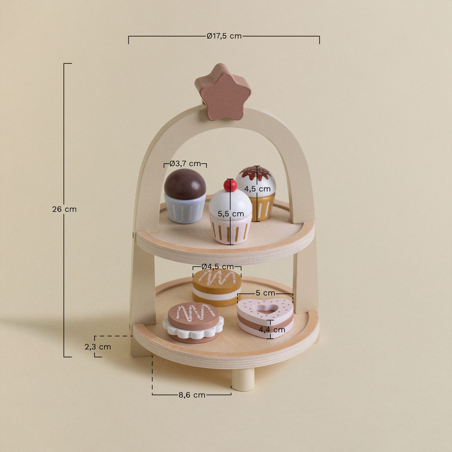 Vanili Kids wooden candy display, medidas