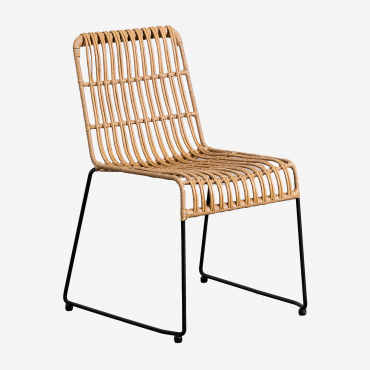 Pack Of 4 Aroa Synthetic Rattan Garden Chairs Black - Sklum