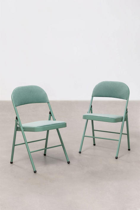 Keiren Pack of 2 Velvet Foldaway Chairs