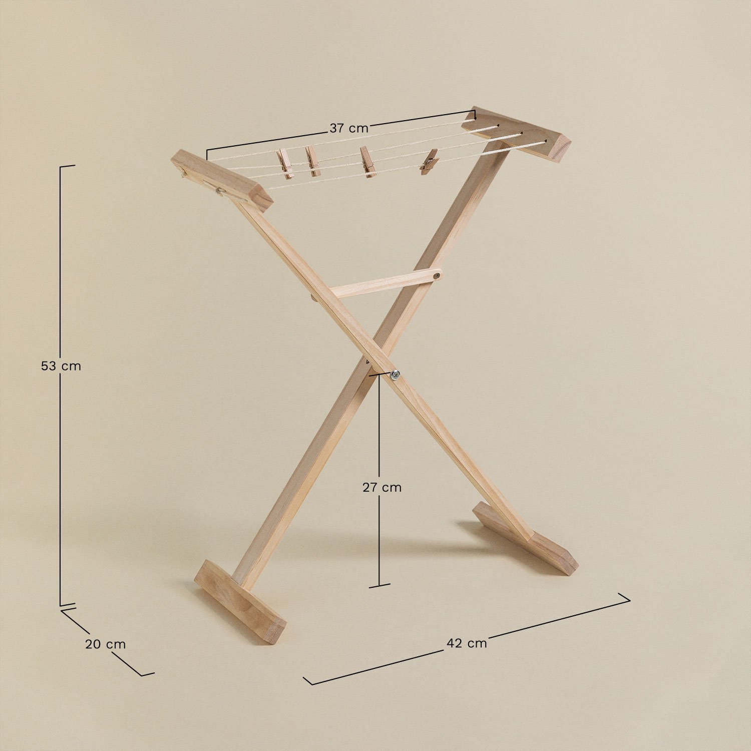 Teo Kids wooden drying rack, medidas
