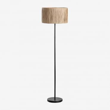 Casandra Braided Paper And Iron Floor Lamp Natural - Sklum