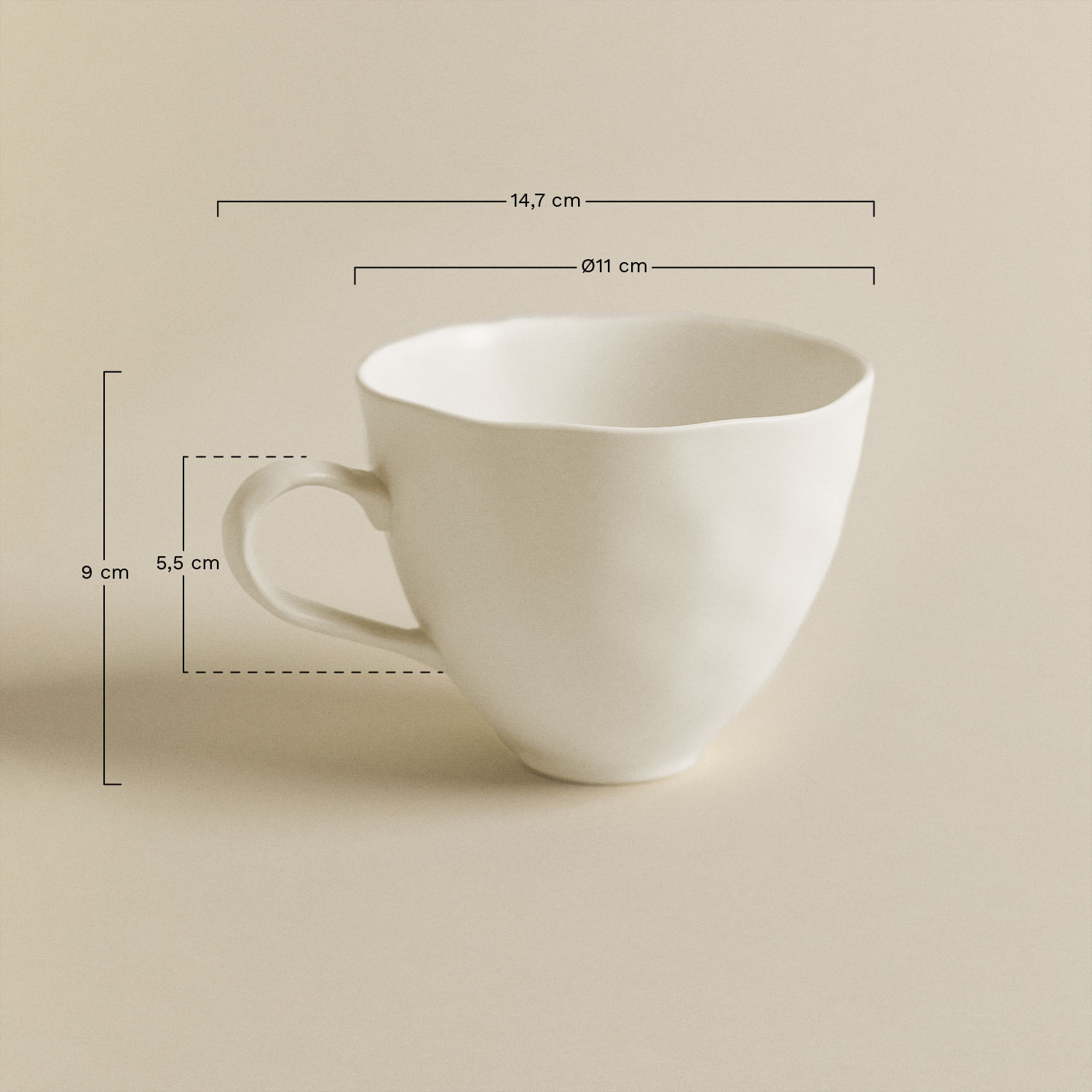 Pack of 2 Belvere stoneware mugs 40 cl, medidas