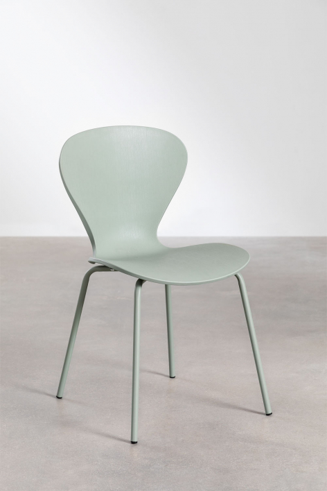 Uit Colors stackable dining chairs set of 4 in polypropylene and iron - Celadon Green