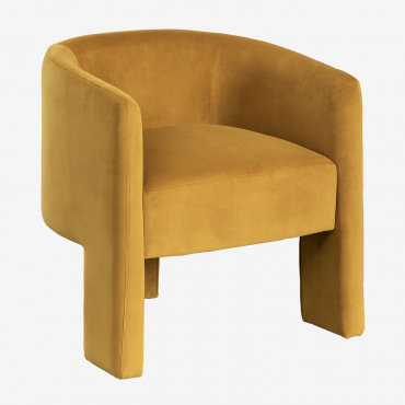 Xastru Velvet Dining Chair Mustard - Sklum