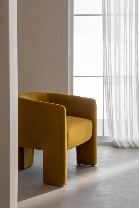 Xastru velvet armchair - Mustard