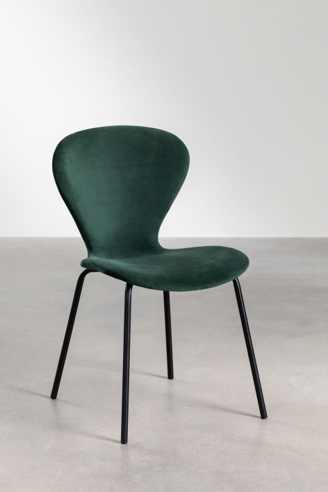Uit pack of 2 stackable velvet dining chairs - Jungle Green