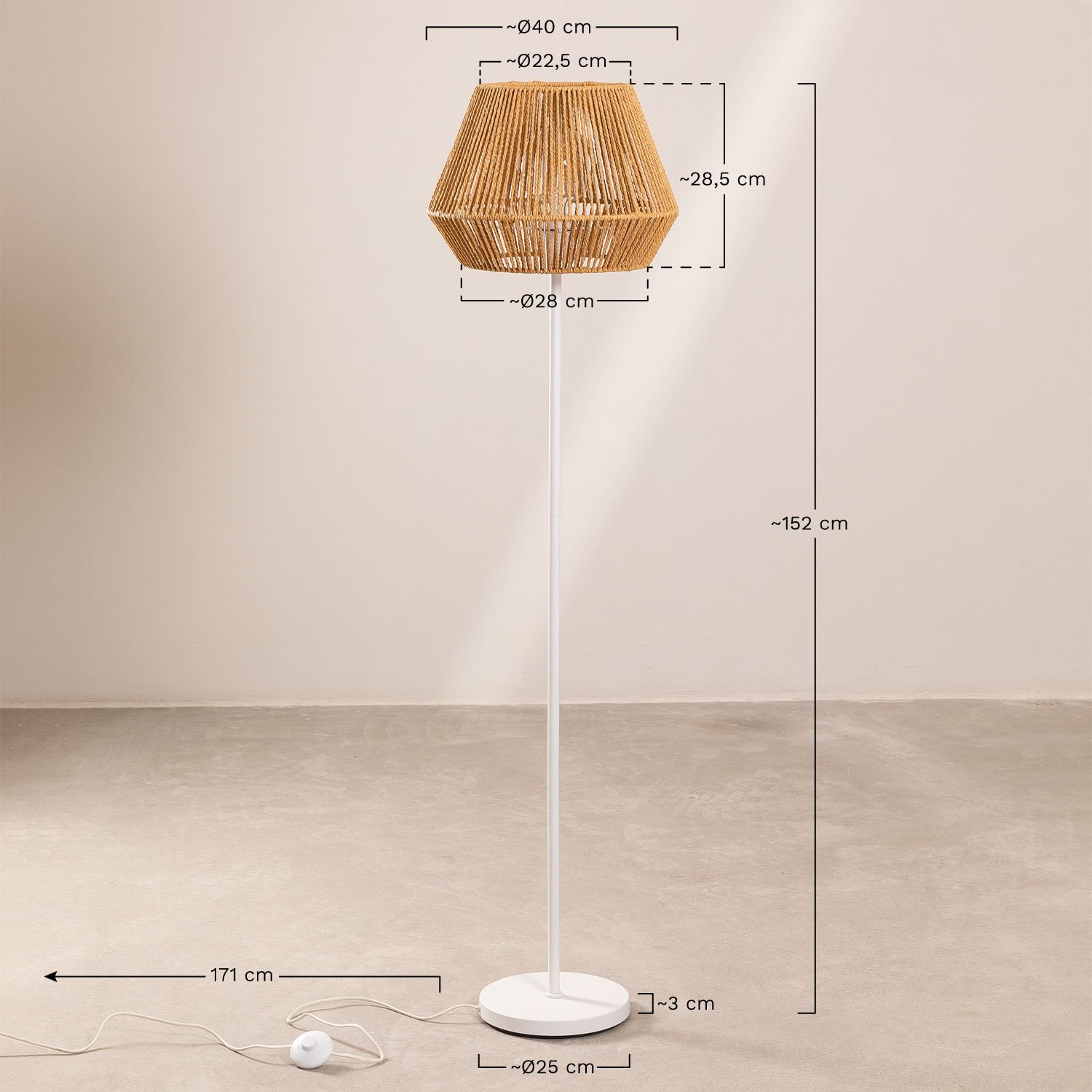 Floor Lamp Sabar, medidas